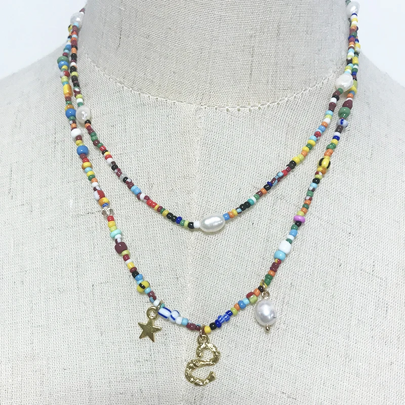 Moda de colores con cuentas de collar de color nuevo estilo étnico cuello de accesorios de la perla natural de decoración hechos a mano gargantilla de colliers femme 3