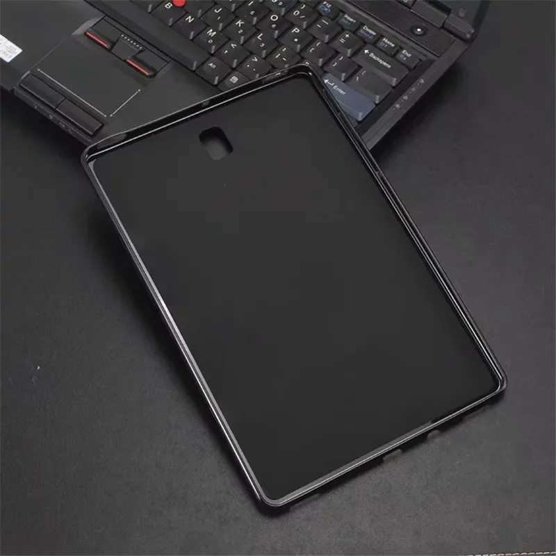 Negro Sencilla y Clara de TPU Suave Cubierta de la caja Para Samsung Galaxy Tab S4 10.5