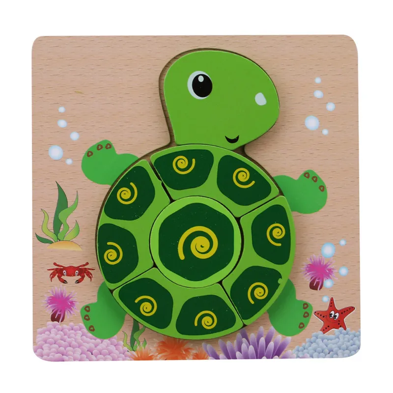 De dibujos animados de Madera Rompecabezas de Madera Montessori, Juguetes Para los Niños el Aprendizaje de la Educación en 3D Juegos de Puzzle 3