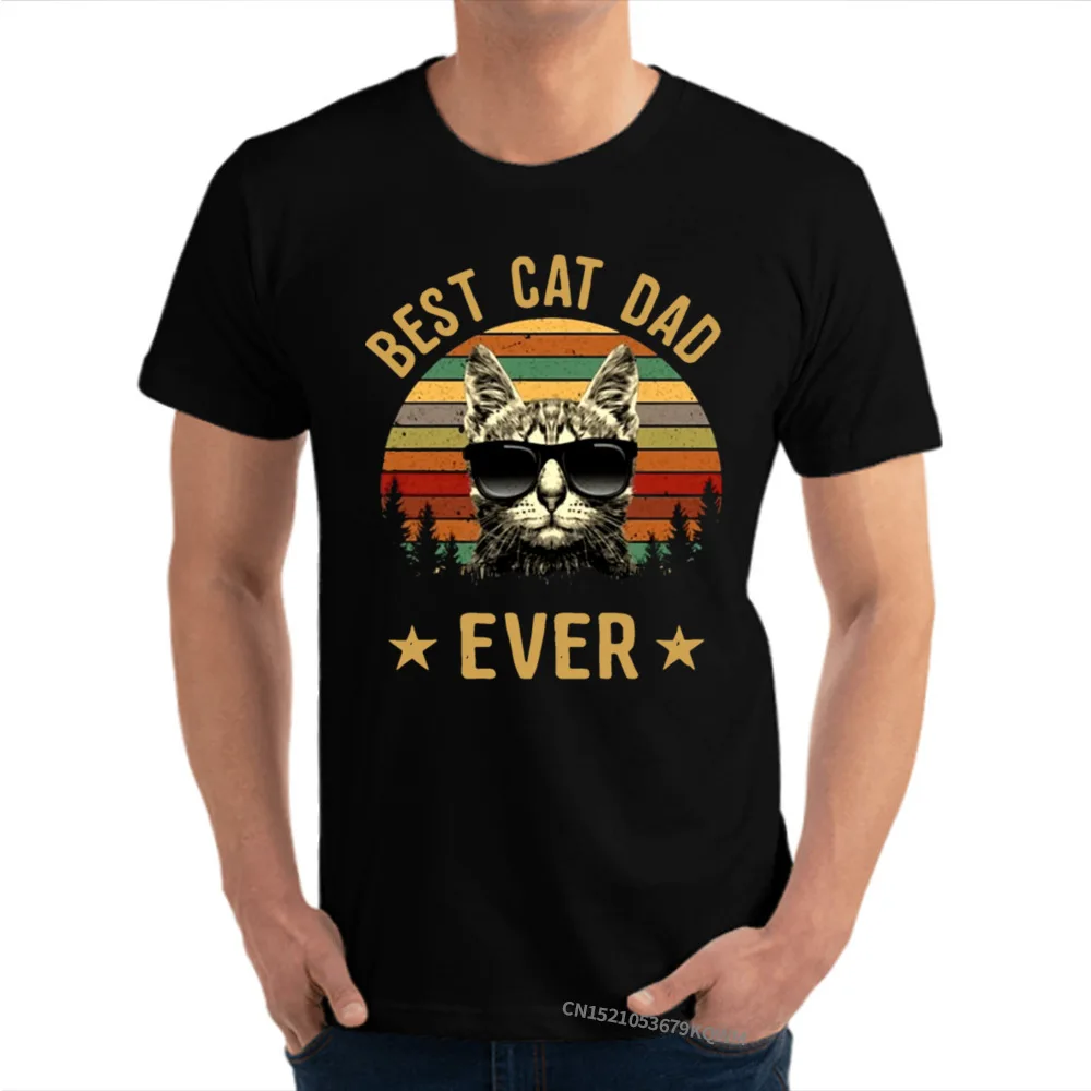Mejor gato papá nunca lindo corazón de amor del gato Hombre Camisetas Impresión en 3D cómoda Tops Camisetas Algodón de la Familia Tops Camisetas, Además de Tamaño 3