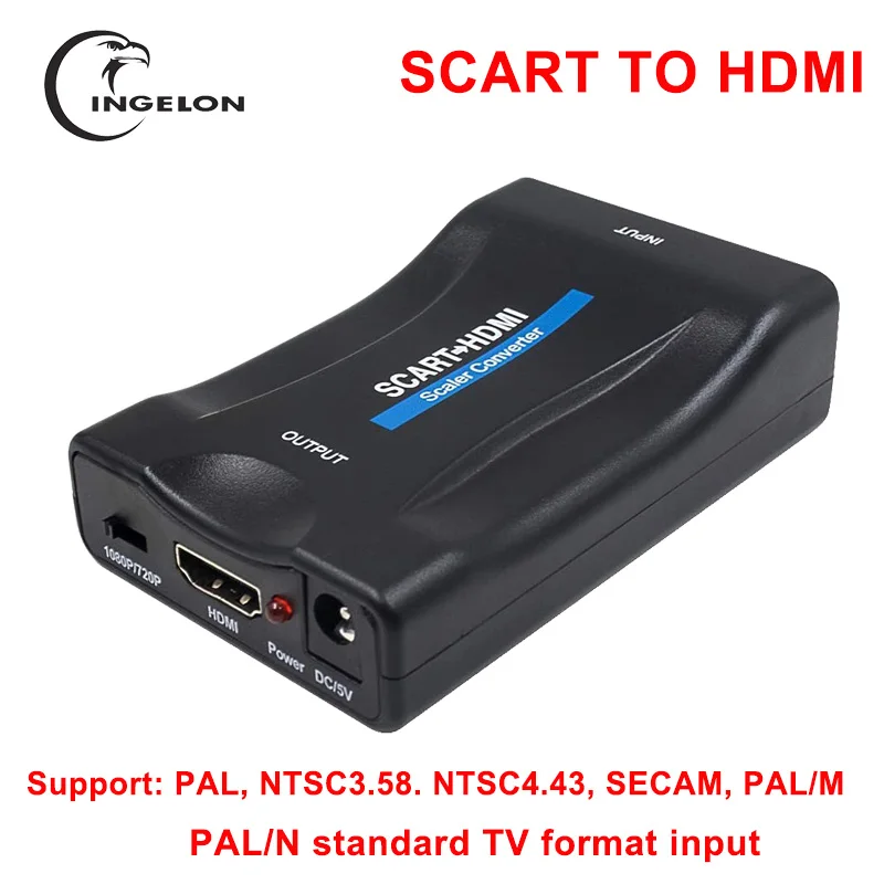 1080P SCART a HDMI de Vídeo de Audio de Lujo Convertidor Adaptador HDTV Cielo Cuadro de STB para la TV de alta definición de DVD para el Cielo Cuadro de STB Plug and Play 3