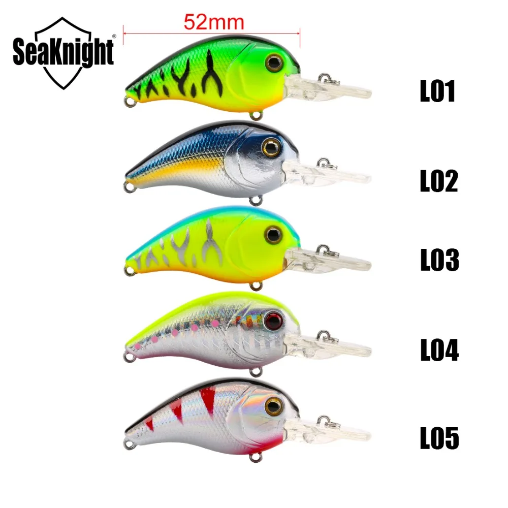 SeaKnight SK021 señuelos de Pesca 52mm 10g 0~1.2 M de Ojos 3D Realistas de Pesca Señuelo Duro Crankbait Con 2 Gancho Cebos de Pesca de 1PC 3