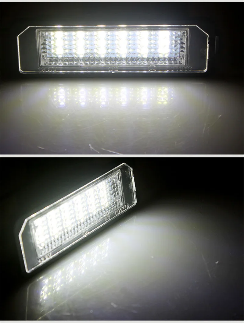 Coche 2*18SMD LED de la Placa de la Licencia de Luz 12V Lámpara Libre de errores Para el Golf 4 MK4 5 6 7 MK7 Passat b6 EOS Polo 6R 9N Seat Leon Ibiza Excelente 3