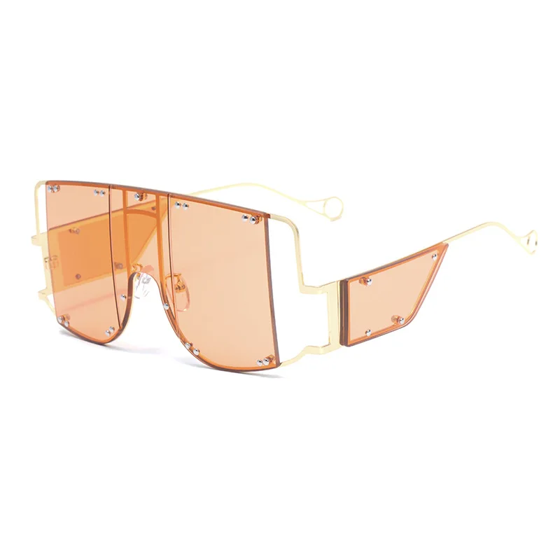 Gran plaza de gafas de sol de las mujeres 2019 uv400 de alta calidad rihanna moda de gran tamaño steampunk gafas de sol muelle de oculos de sol feminino 3