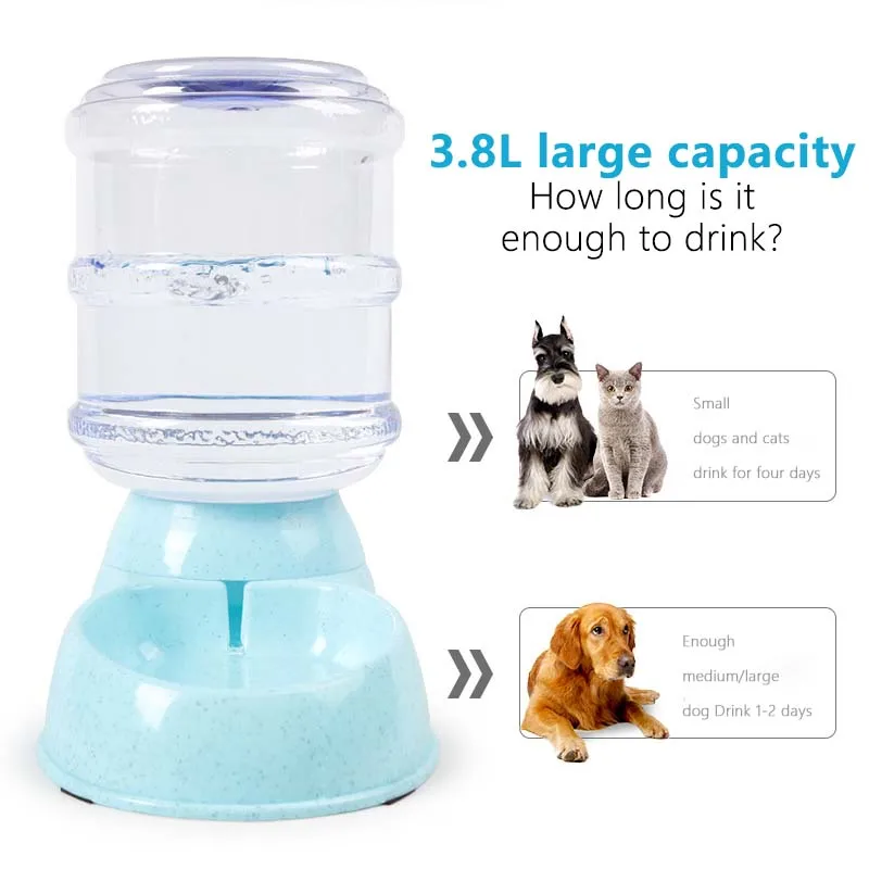 3.8 L Alimentador Automático De Mascotas Perro Gato Bebiendo Agua De La Taza Bebedero De Plástico De Alimentación Del Gato De Gran Capacidad Dispensador De Mascota Gato Perro 3