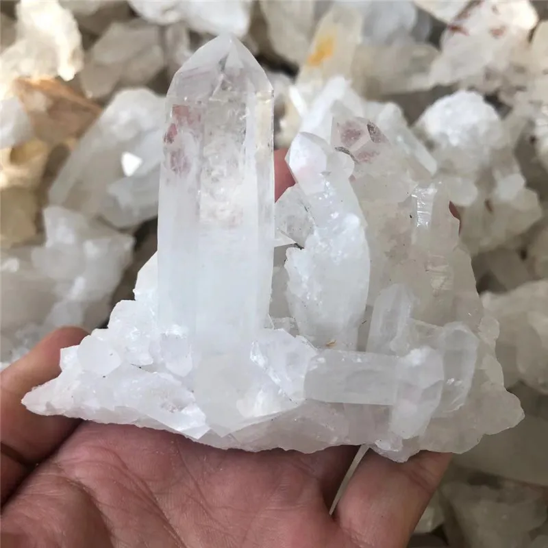 Blanco Natural De Cristal De Cuarzo De Clúster De Nunatak Decoración De Chakra De Sanación Reiki Columna De Piedra Del Punto De La Radiación 3