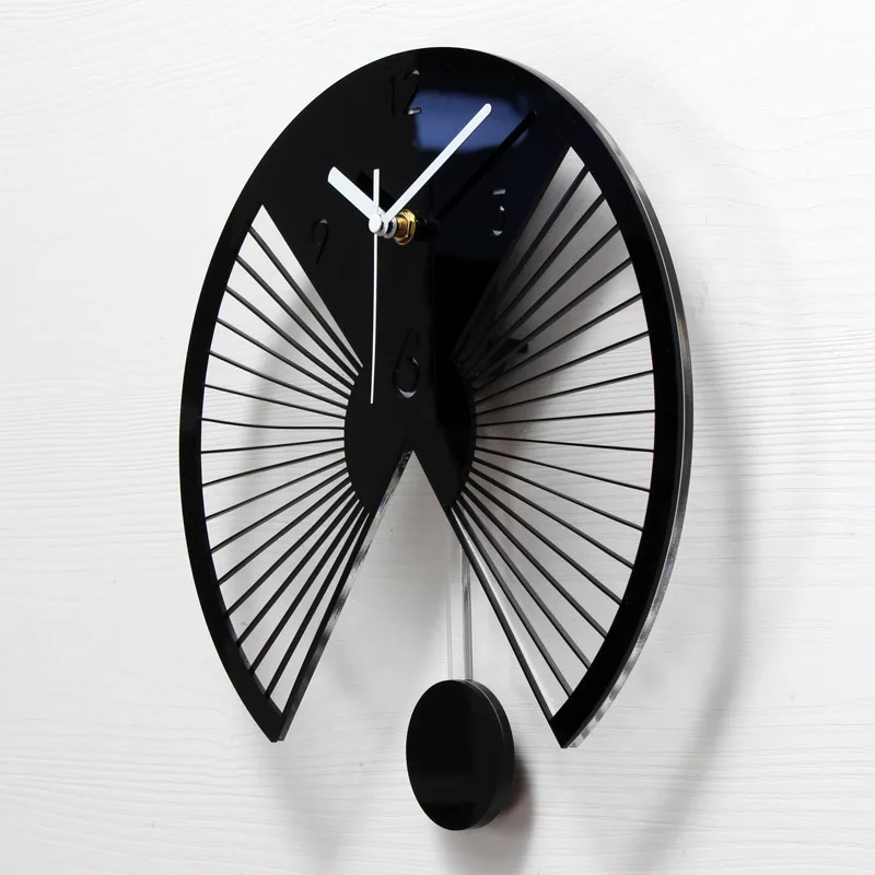 Creativos de Acrílico Rocking Reloj de Pared de la Personalidad en forma de abanico Silencio Reloj de Pared Adecuado para la Sala de estar de la Oficina 3