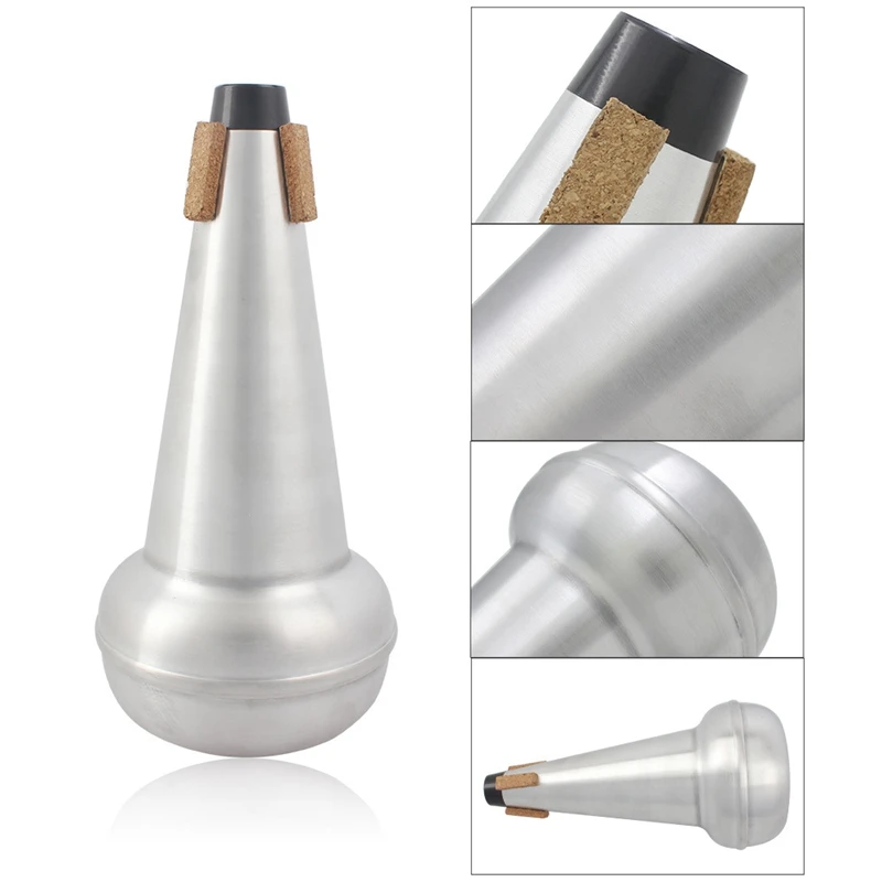 1Pc de la Luz-Peso de la Práctica Trombón Recta Silencio Silenciador Sourdine de Aluminio Para saxo Alto, Trombón Tenor de Plata 3