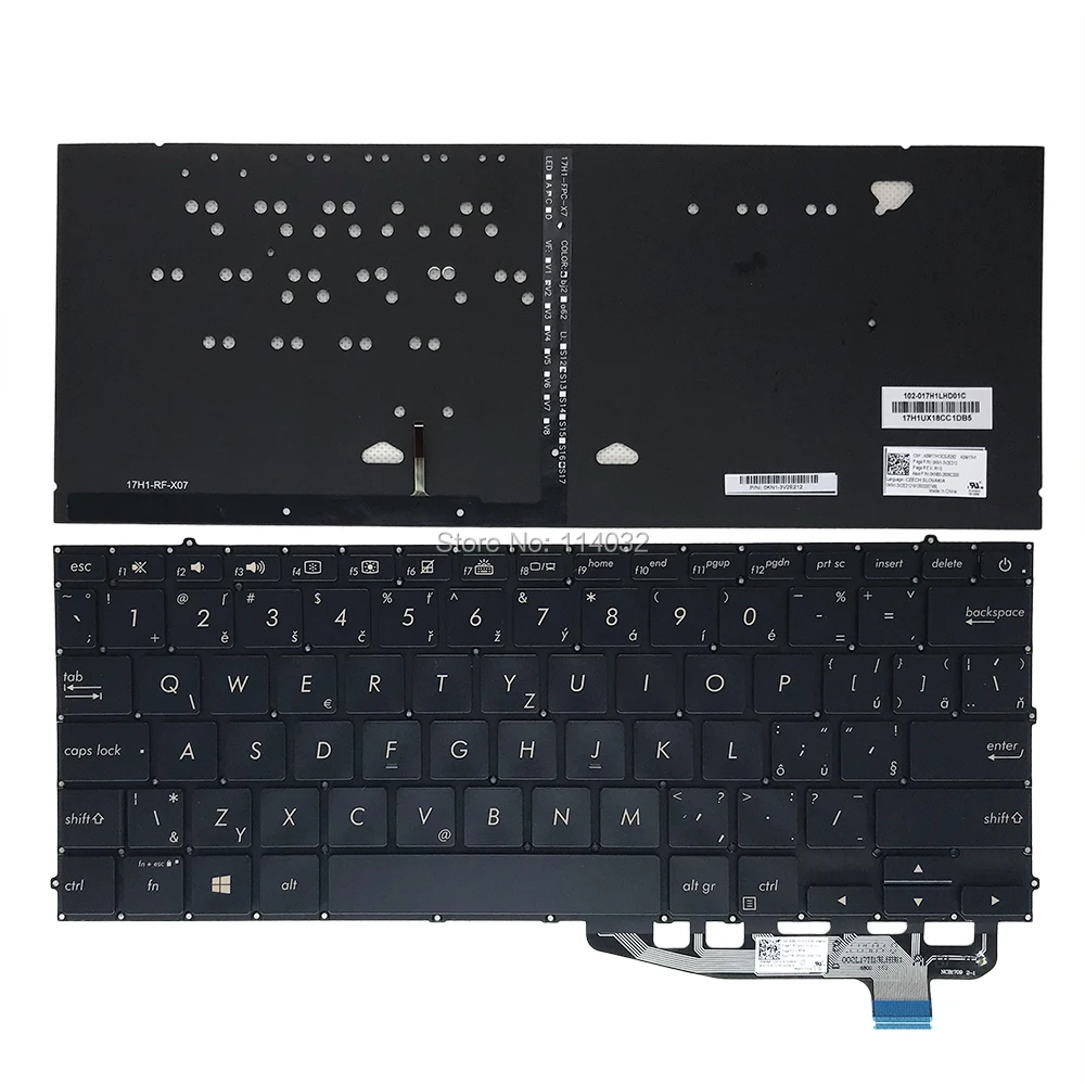 Luz de fondo del teclado UX391UA Sustitución de teclados para ASUS zenbook UX 391U UX391 FA checa CZ CS azul ASM17H1 0KNB0 2606CS00 venta 3