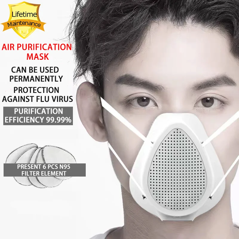 Eléctrico de la máscara de enfriamiento en el verano máscara de purificador de aire, respirador de máscara contra el polvo 3