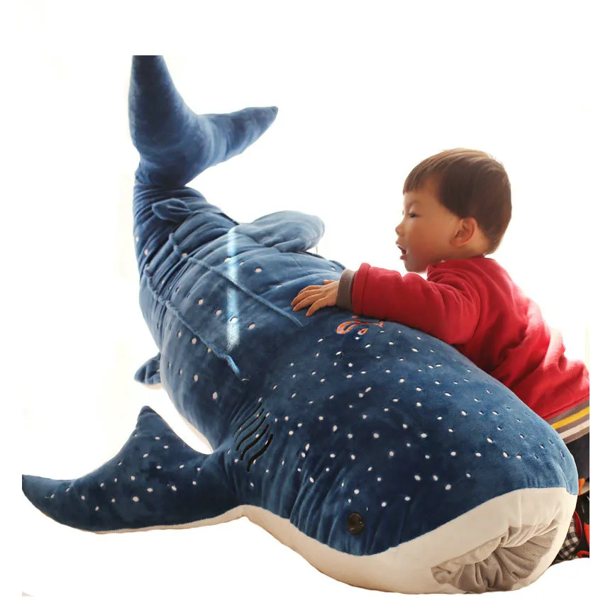 50/100cm Nuevo Estilo Tiburón Azul de la Felpa Juguetes de Grandes Peces Muñeca de Trapo de la Ballena de Peluche, Animales de Peluche a los Niños los Regalos de Cumpleaños de la Decoración del Hogar 3