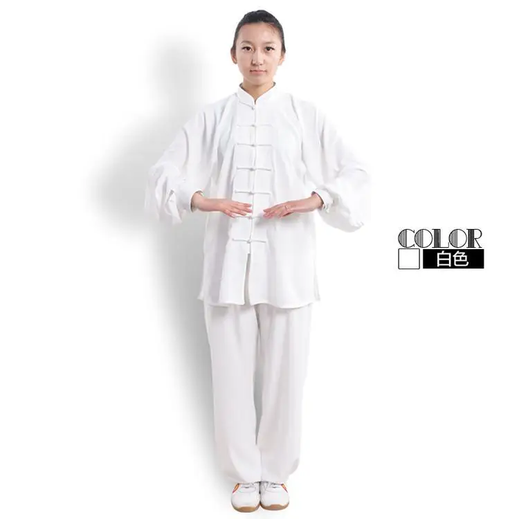 El lino y el algodón Estilo Chino de los Hombres Conjuntos de Kung Fu Traje de los Hombres el Arte Marcial de la Chaqueta de los Pantalones Conjunto de Tai Chi Uniforme Rojo de China Unisex 3