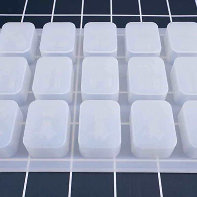 DIY Cristal Epoxi de Moldes de Alta Espejo Creativo Mahjong de Forma un Molde de Silicona 3