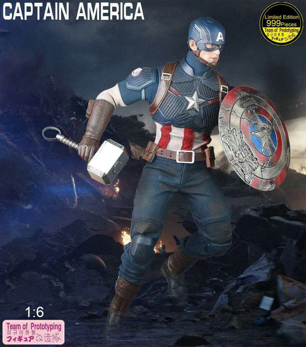 Marvel Capitán América 1:6 Edición Limitada de 999 PIEZAS de Acciones Articuladas Articulaciones Movibles Figura Juguetes 3