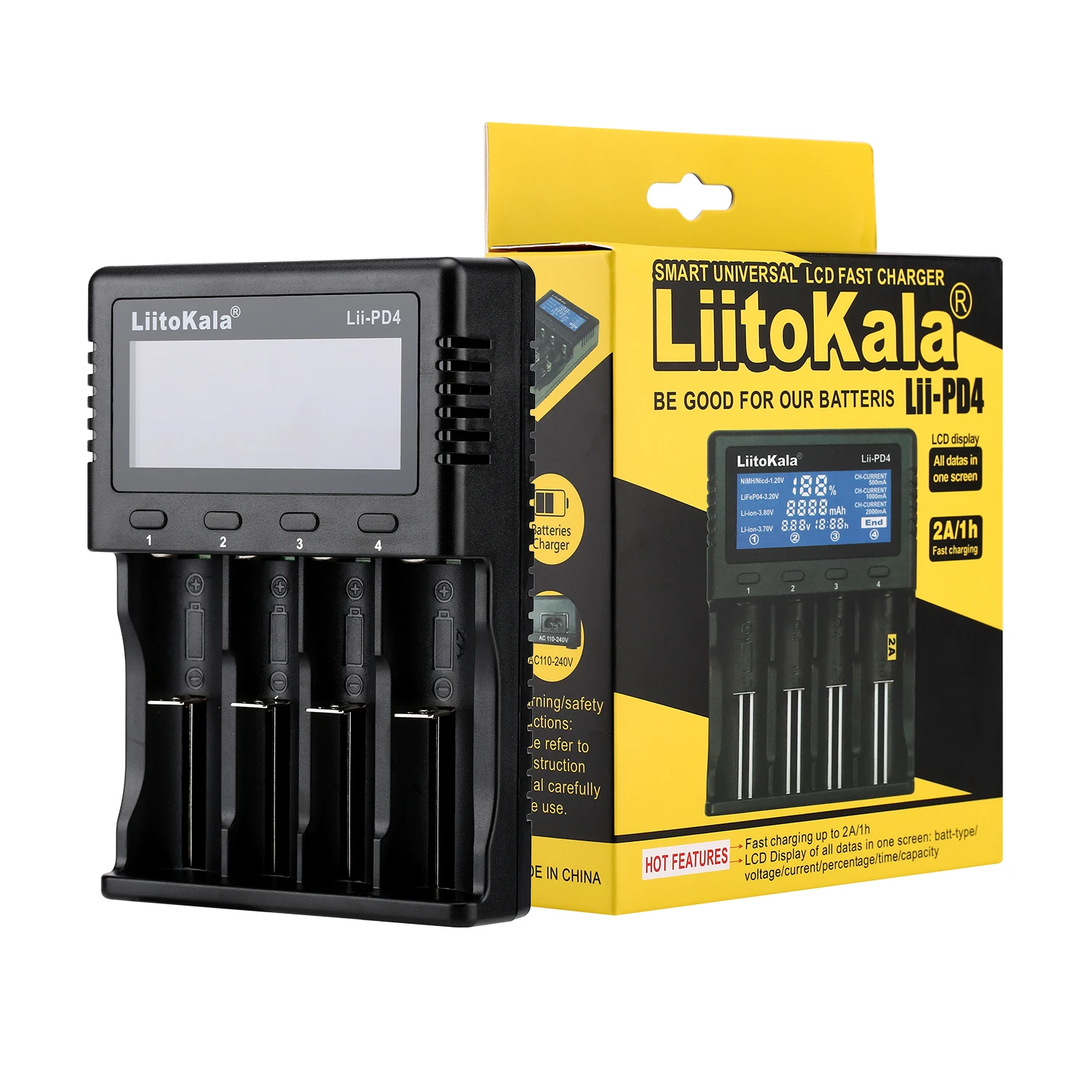 2020 LiitoKala Lii-PD2 Lii-PD4 LCD Inteligente 18650 Cargador de Batería Li-ion 18650 14500 16340 26650 21700 26700 LCD Cargador de Batería 3