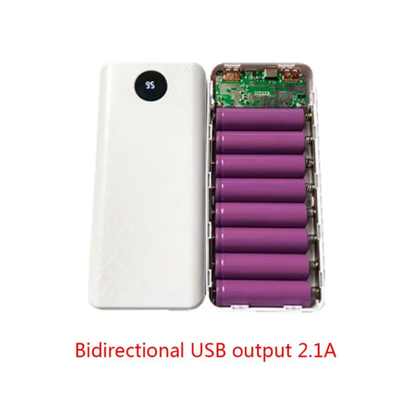 Dual USB Tipo-C del Banco del Poder de Shell Kit de BRICOLAJE 20000mAh 8x18650 Cargador de Batería Caso del Puerto Micro USB para Accesorios de Teléfonos Móviles 3