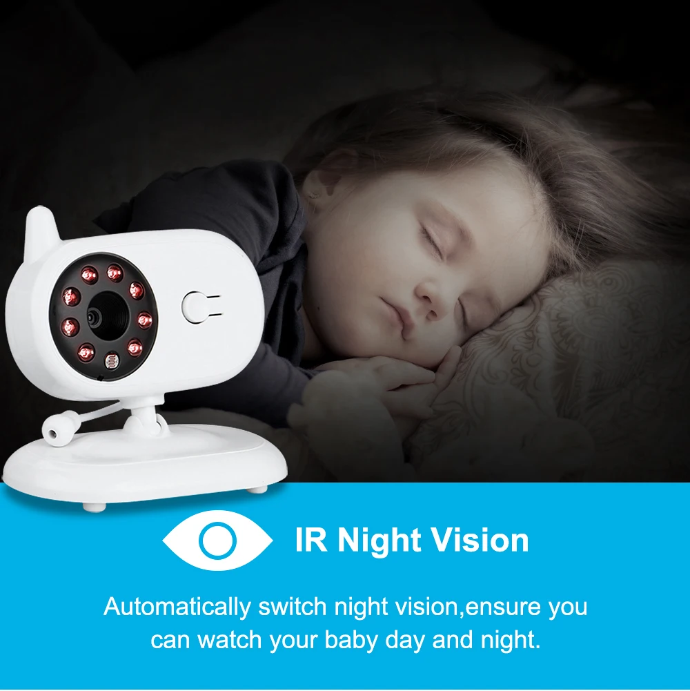 IMPORX de 3.5 pulgadas, Video Inalámbrico Bebé Monitor de Cámara de Dos vías de Intercomunicación de la Niñera de la Cámara de Niñera de Visión Nocturna Detección de la Temperatura 3