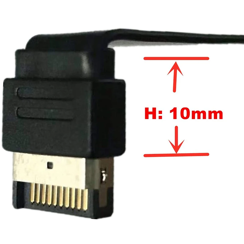 USB-C Cable del Panel de Montaje de la Placa base Encabezado Adaptador de Extensión,el Panel Frontal de Cable de Extensión para Internos 3.1 10G Gen2 20Pin 3