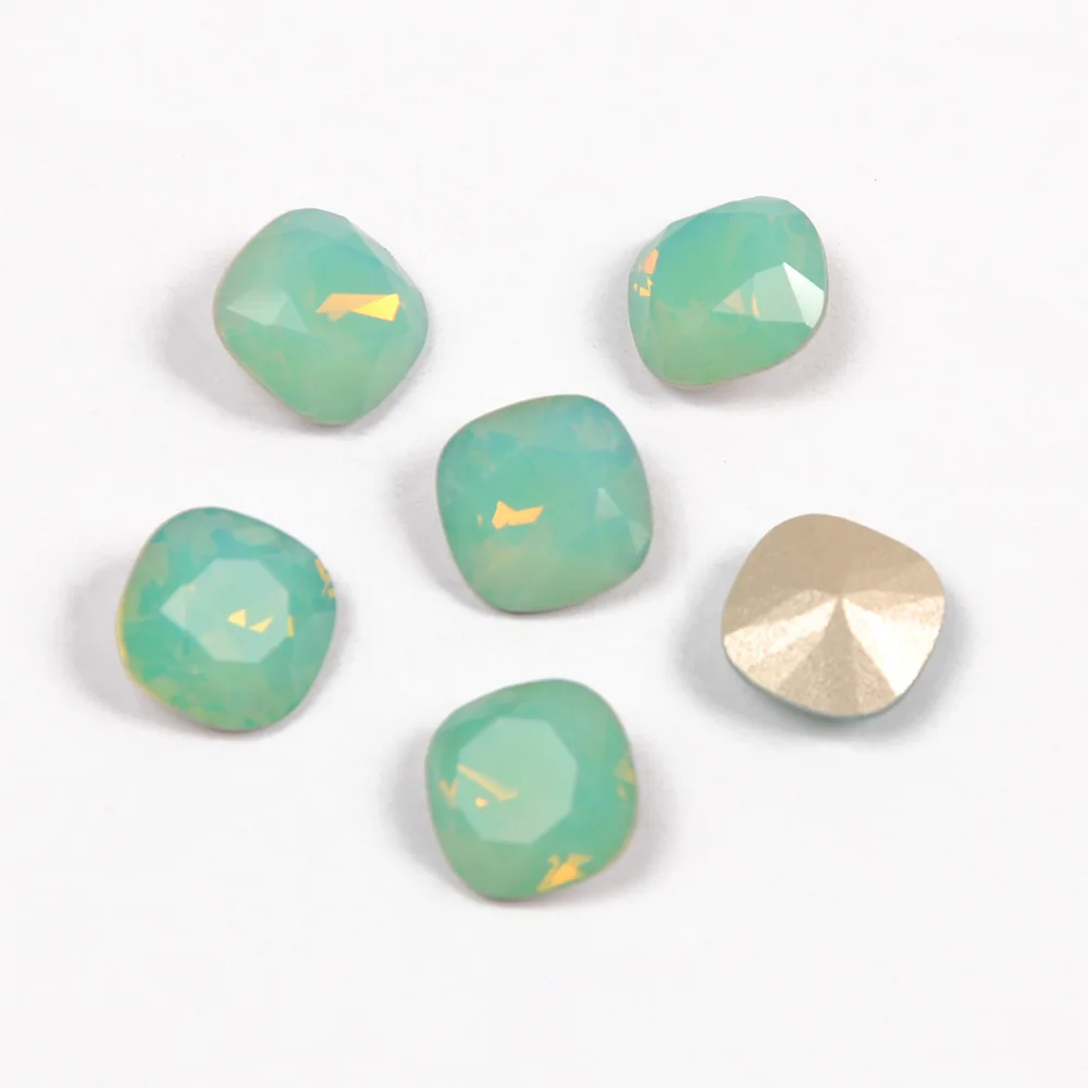 YANRUO 4470 K9 Brillo de Vidrio Imitación de diamantes de Corte Cushion Forma Pacific Opal Color de Uñas de Piedra en 3D para la fabricación de Joyas de Perlas de Uñas de Arte de Gemas 3