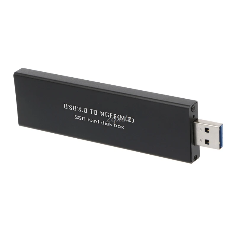 USB3.0 a SATA Basados en M. 2 2280 SATA SSD Portátil de la Carcasa de la Caja de Almacenamiento de Negro 3