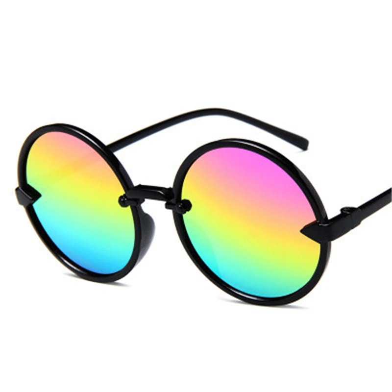 Nuevo Diseño de la Marca de Gafas de sol de las Mujeres de Color del Océano de la Lente de Espejo Clases Marco Círculo Gafas de Oculos UV400 Metal Female 3