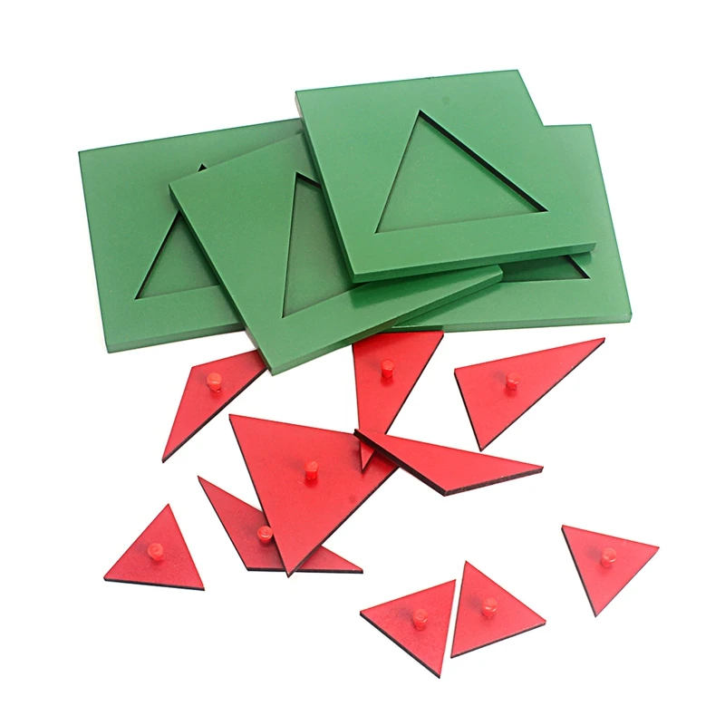 Monterssori de Matemáticas de Juguete de Madera Triángulo de Descomposición Rompecabezas Geométrico del Triángulo de la Cognición Juguetes para los Niños de Aprendizaje Temprano de Preescolar 3