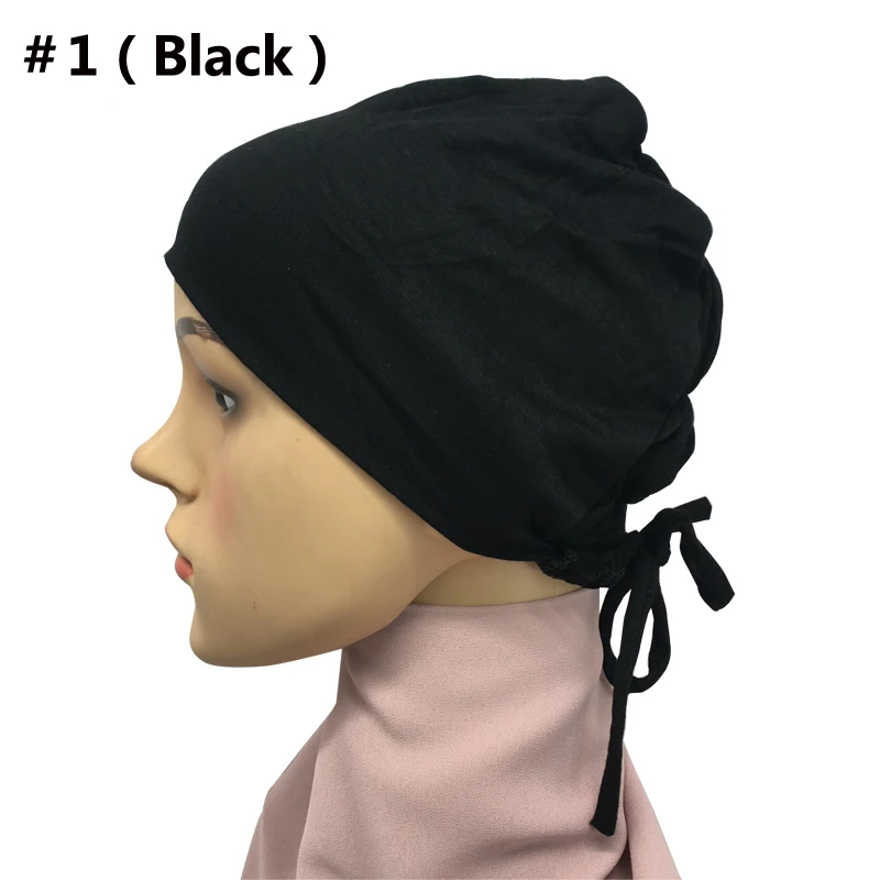 2020 musulmán de algodón underscarf elástico jersey bajo el hiyab turbante tapas suave velo bonnet islámica headwrap turbante mujer 3