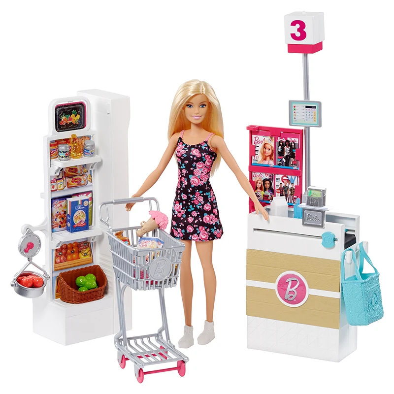 Nueva Muñeca Barbie Original Supermercado Conjunto de la Muñeca del Bebé de Juguete Barbie, Accesorios de los Juguetes de las Niñas Ropa para Muñecas Juguetes de las Niñas Juguetes de Regalo 3