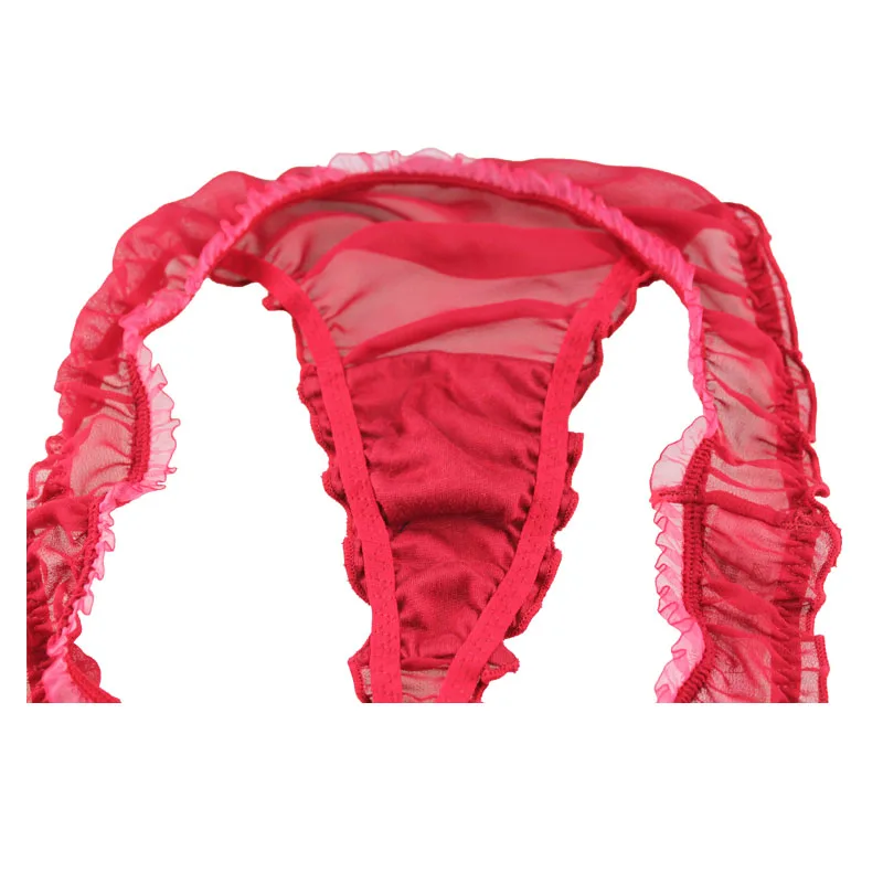 Mierside ZB0034 Mujer Sexy Gasa de color Rojo Panty Cómodo G-string Señoras lingerie 2pieces lote/S/M/L/XL/XXL/3XL/4XL 3