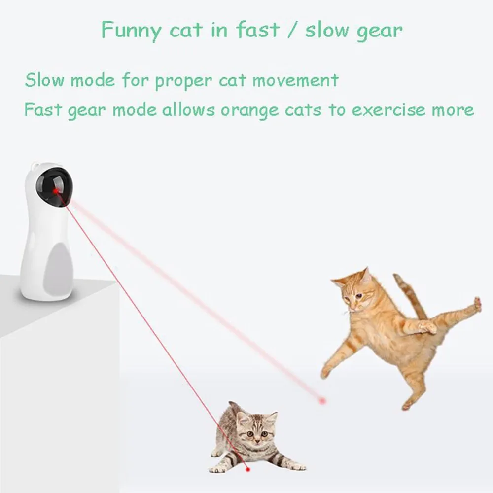 Gato nuevo Láser LED Juguetes Láser Automático de Mascotas de Juguete Inteligente Multi-ángulo de Gato de Entrenamiento de Ejercicio Entretenido, Divertido Juguete Giratorio 3