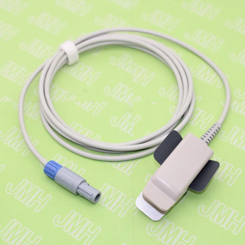 Compatible con Sensor de SpO2 Cable de Avanzada del Pulso del Monitor, 6P 40 ángulo Conector, para Adulto/Niño/Neonato Dedo/Oído/Pie. 3