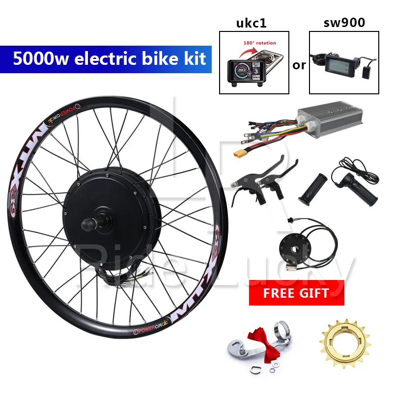100KM/H 50H QS 48-72V 5000W bicicleta eléctrica trasero kit de motor eléctrico de la rueda de bicicleta kit de conversión con pantalla TFT de ebike kit 3