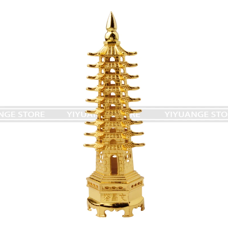 El feng shui Metal 3D Modelo de China Wenchang Pagoda de la Torre de la Artesanía de la Estatua de Recuerdos caseros de la Decoración de metal artesanía 13cm 3