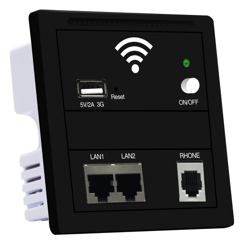 Router WiFi Smart Socket Muro Incrustado USB 3G Punto de Acceso Inalámbrico en el Panel de Pared del Repetidor de Control Remoto Inteligente 3