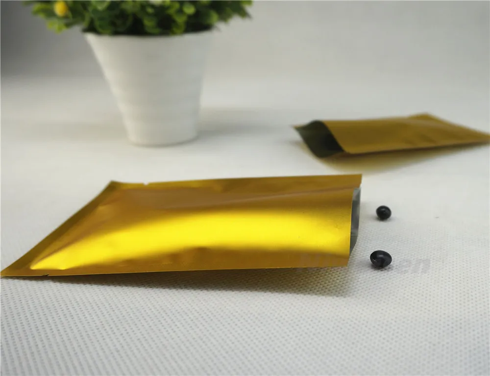 La comida Ping Bolsillo de 100 piezas de Oro Mate de Aluminio Bolsas de etiqueta,el Maniquí de Mylar Aluminizado papel de Aluminio Bolsa de Plástico Doorgift Bolsa de Golosinas 3