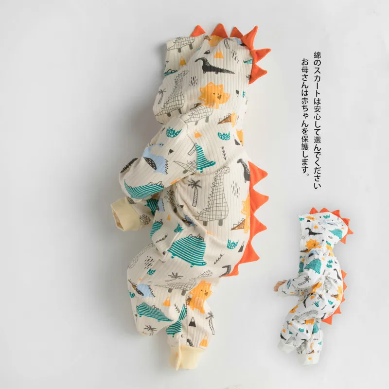 2020 ropa de Bebé con Capucha de Dinosaurios Traje de niña de dinosaurio mameluco de primavera otoño de algodón lindo bebé recién nacido mameluco 0 3 6 9 12 meses 3
