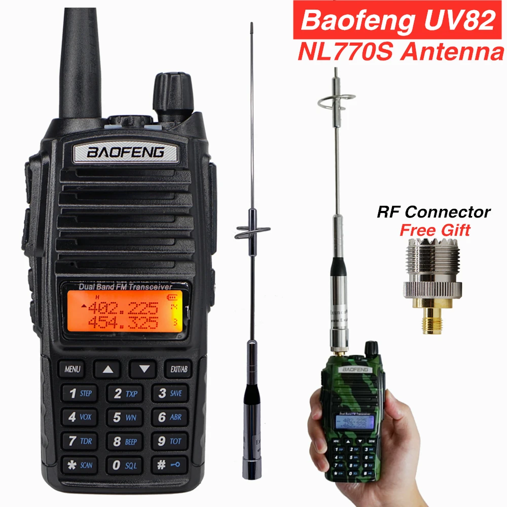 BAOFENG UV-82 Walkie Talkie de Doble Banda VHF UHF de Dos vías de Radio UV82 Caza CB Jamón Estación de Radio uv82 Antena para Móviles, Radios de Coche 3