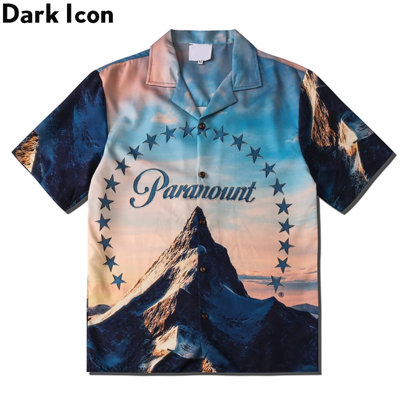 Oscuro Icono Vintage de la Calle de Moda de Camisetas de los Hombres de Verano de 2020 Camisa Hawaiana Casual Camisa de los Hombres 3