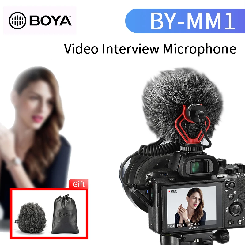 BOYA BY-MM1 de grabación de Vídeo Micrófono para Cámara RÉFLEX digital Smartphone Osmo Bolsillo de la creación de videoblogs en Youtube el Mic para el iPhone de Android DSLR Cardán 3