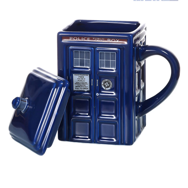 Creativo de la TARDIS de Doctor who 17OZ de Cerámica Taza de Café de Porcelana de la Policía Pabellón de la Taza de Té de Recuerdos 3