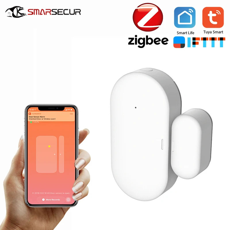 Tuya Zigbee Puerta/ventana del Sensor de Contacto de la Puerta Sensor de Casa Inteligente Sistema de Alarma Inteligente de Automatización del Hogar 3