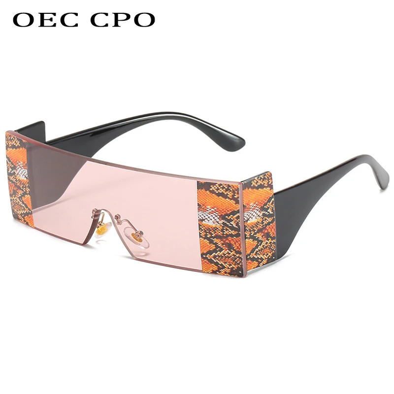 OEC CPO de gran tamaño del Rectángulo de Gafas de sol de las Mujeres de la Marca de Moda de Una Pieza Cuadrada de Gafas de Sol para los Hombres Gafas Tonos UV400 O592 3