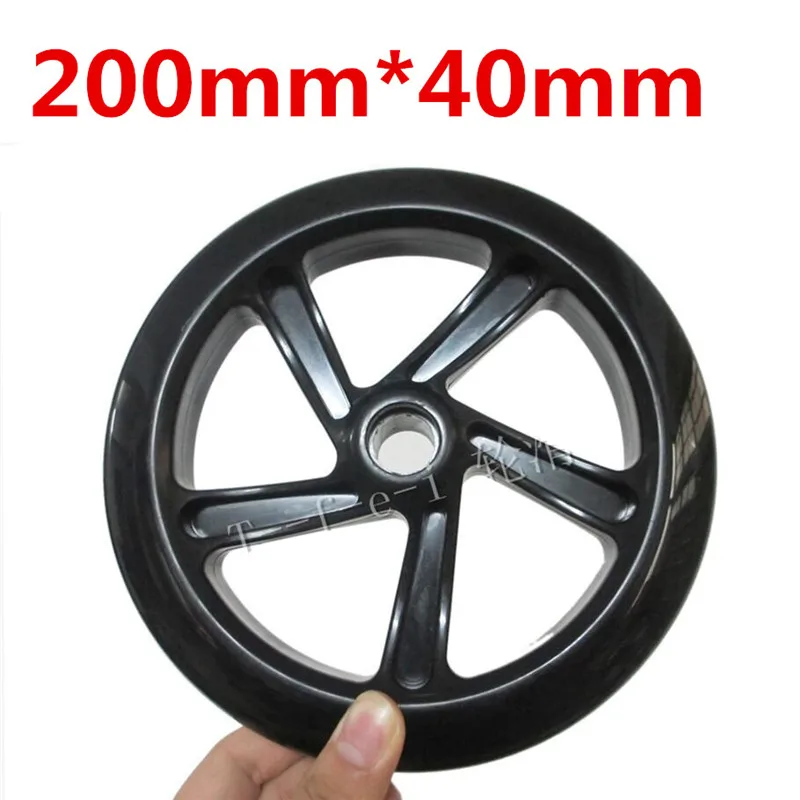 2 piezas de 200mm / 175mm / 145 mm, rueda de scooter ruedas de 40 mm / 30 mm de espesor elástico de la tranquilidad de material de poliuretano con rodamientos ABEC7 3