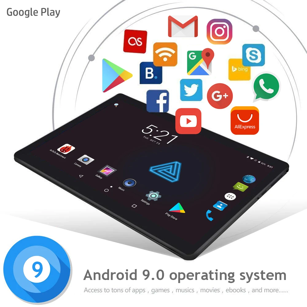 2020 de la Venta Caliente Nuevo de 10 Pulgadas de Tablet PC 3G 4G LTE Original de Android 8.0 Octa Core 6GB RAM128GB ROM WiFi GPS 10 IPS 1280*800 3