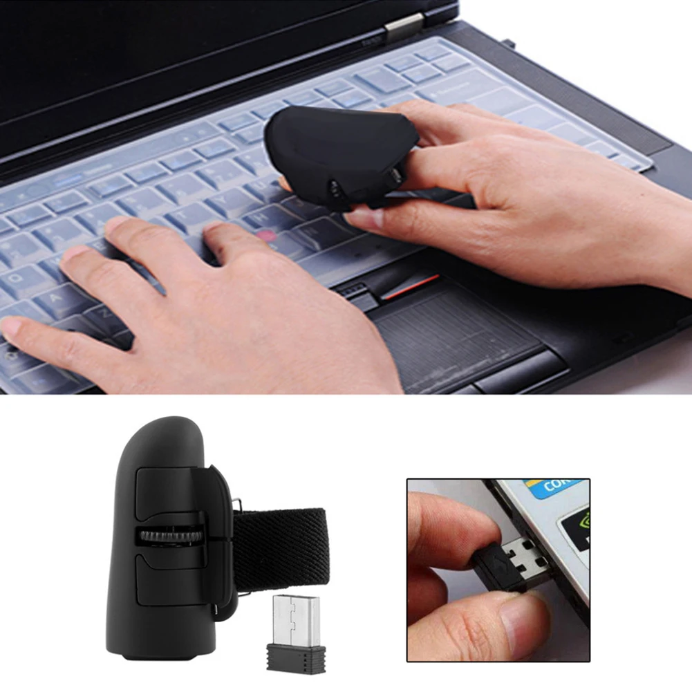 Mini anillo de dedo de la 1600DPI ratón 2.4 GHz USB Óptico Inalámbrico Dedo del Ratón para el ordenador Portátil de Escritorio a la función OTG teléfonos inteligentes/tabletas 3