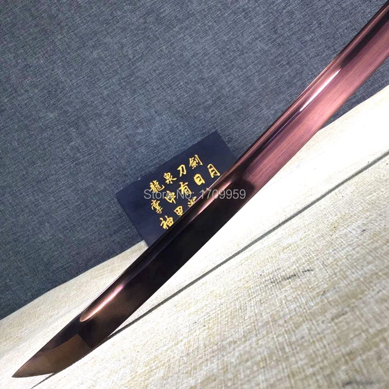 De La Mano De Forja Completo De La Espiga Acero De Alto Carbono De Color Púrpura Cuchilla Afilada Para La Batalla Samurai Japonés Espada Katana Casa Bonita De Decorar O Regalar 3