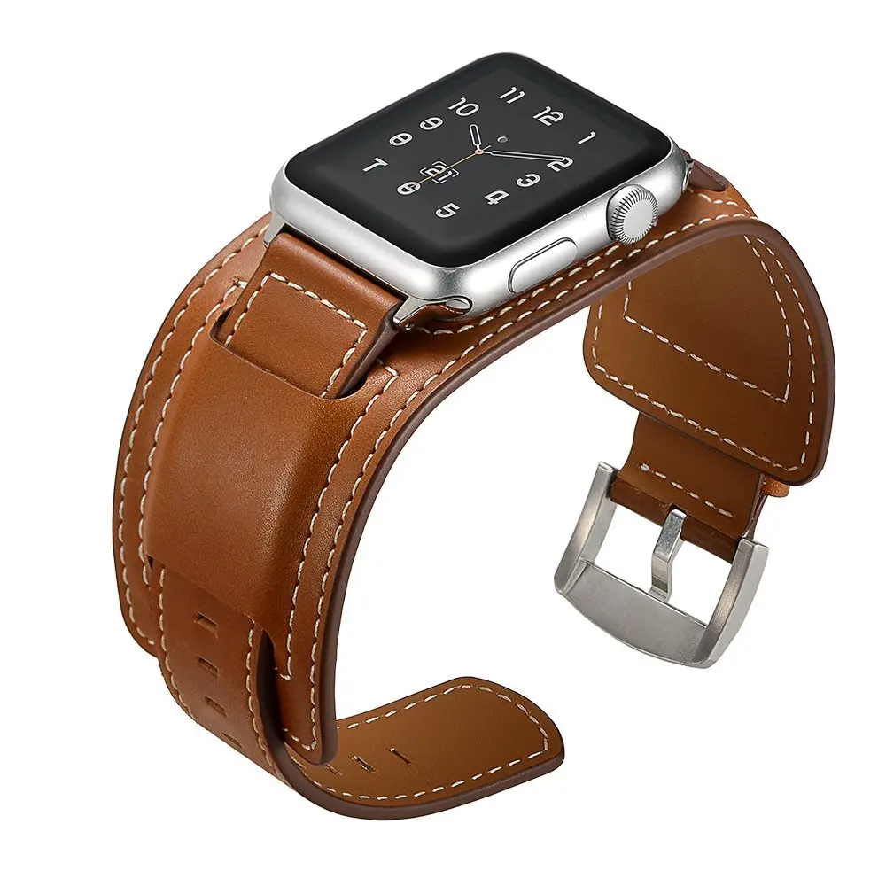 Para 3842mm,iwatch Banda Apple Watch Genuina Banda de Cuero de la Hebilla de la Pulsera de la Muñeca para el Apple Watch de la Serie 3 Serie 2 Serie 1 3