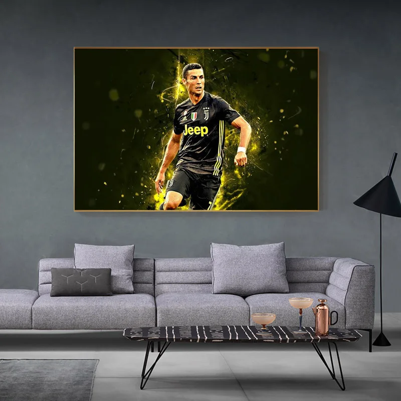 La Estrella del fútbol Ronaldo Lienzo de Pintura Retro Posters y Impresiones de Arte Moderno de la Pared de la Figura de la Imagen para la Sala de estar Decoración para el Hogar Cuadros 3