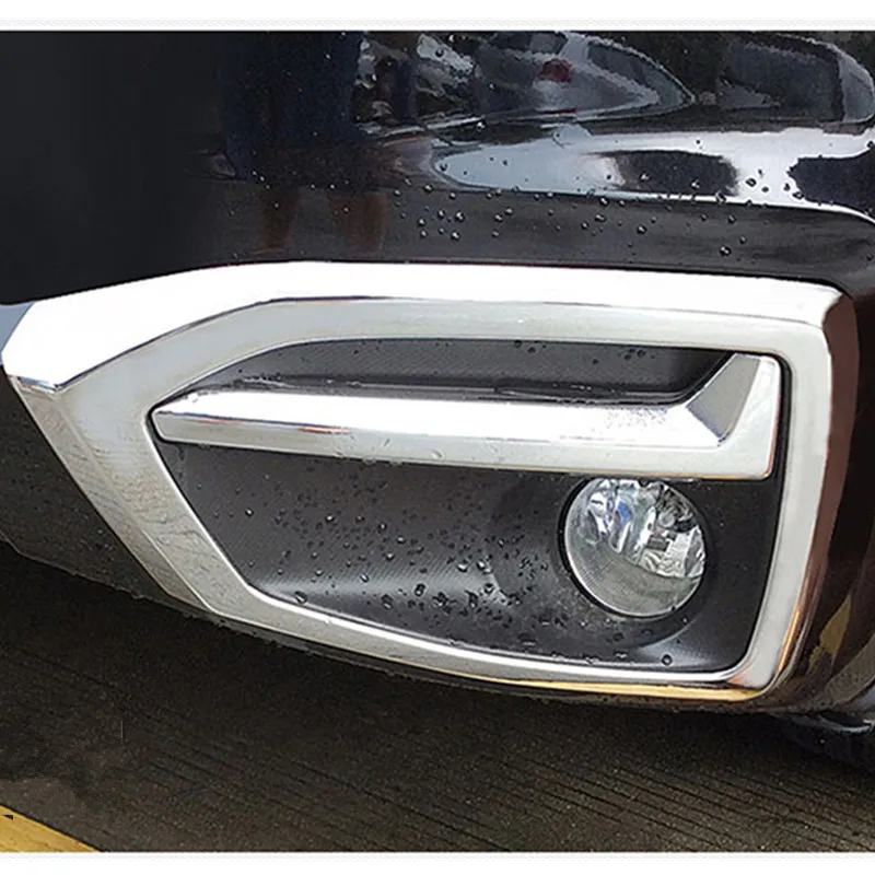 2PCS Cromo Brillante Plateado Auto Frente al Exterior de los faros de Niebla Cubierta de ajuste para el Subaru Forester SJ 2016 2017 2018 estiramiento facial de los Accesorios del Coche 3