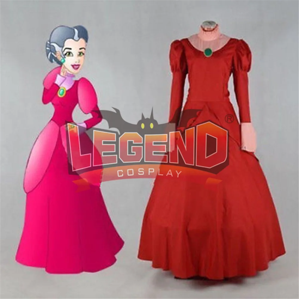 Madrastra cosplay Vestido rojo Adulto Lady Tremaine vestido de la malvada madrastra de cosplay traje hecho a medida 3